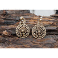 Sarah Coventry Gold Tone Filigree Clip On Earrings, Large Round Starburst Statement Earrings, Signed SarahCov, Vintage 1960s 70s