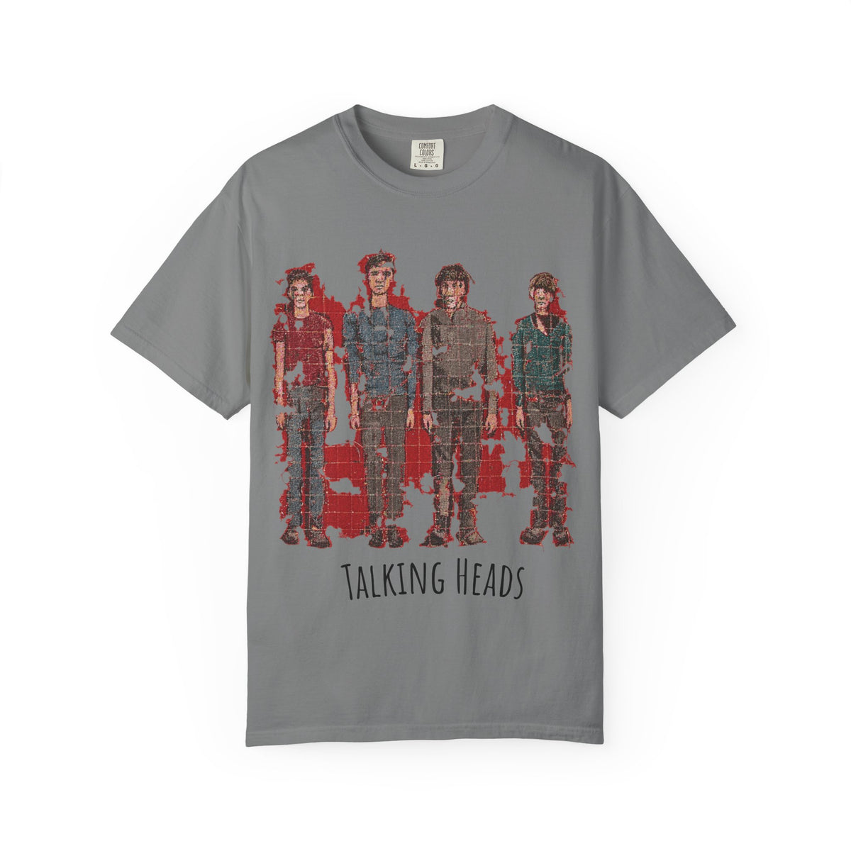 Band Photo Graphic T-Shirt — Distressed Red Group Portrait