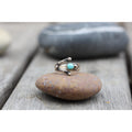 Signed Navajo Sterling Silver Kingman Turquoise Ring Size 4.5, Bypass Wrap Band, Vintage Southwest Silver, OP Hallmark
