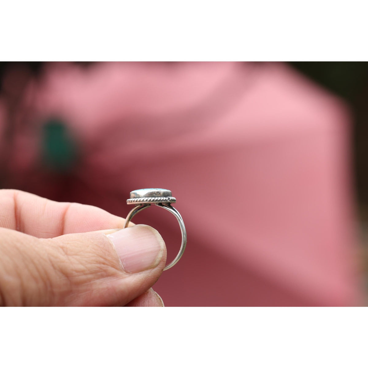 Navajo Sterling Silver Turquoise Ring 7.75 — Sonoran Gold, Attributed Jerryson Henio, Running Bear Shop