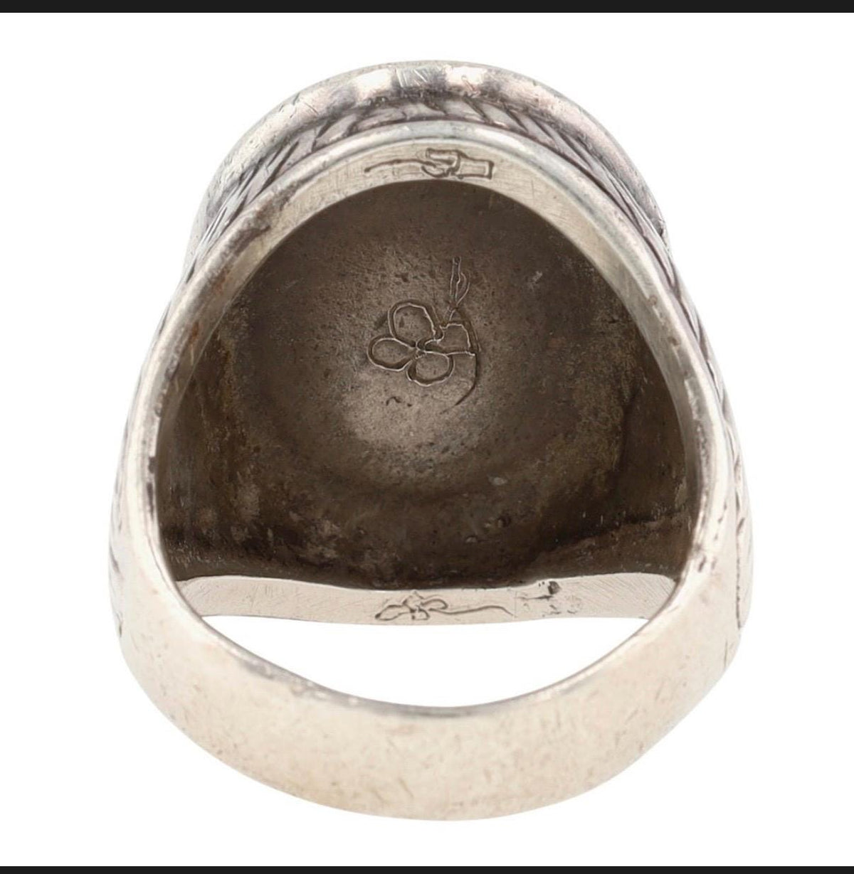 Signed Zuni Sterling Silver Multistone Inlay Ring Size 9 | Turquoise Jet Shell Mother Pearl