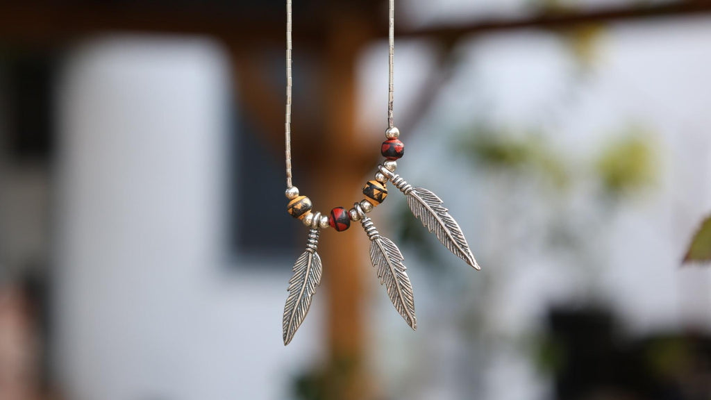 Sterling Silver Feather Necklace | Southwest Style Layering Jewelry