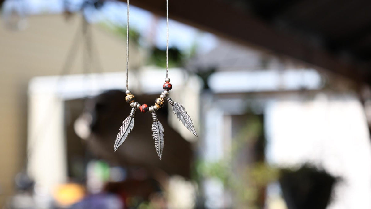 Sterling Silver Feather Necklace | Southwest Style Layering Jewelry