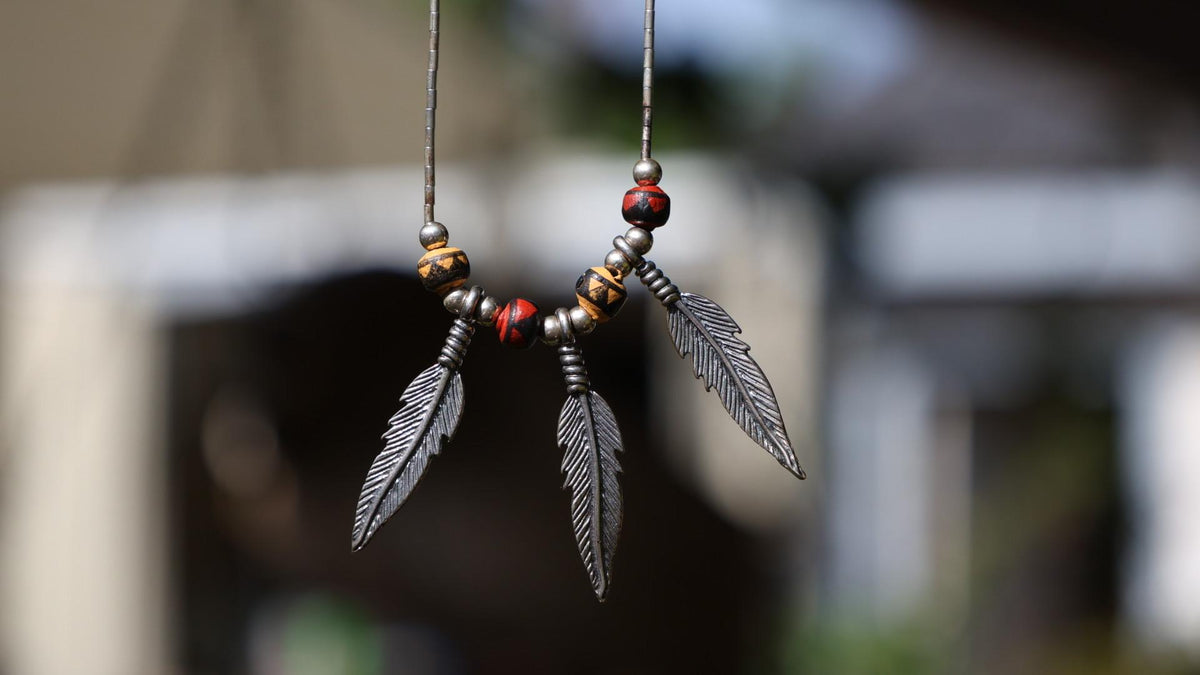 Sterling Silver Feather Necklace | Southwest Style Layering Jewelry