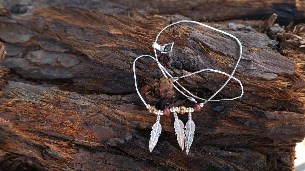 Sterling Silver Feather Necklace | Southwest Style Layering Jewelry