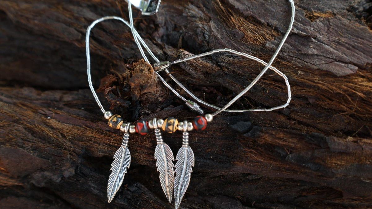 Sterling Silver Feather Necklace | Southwest Style Layering Jewelry