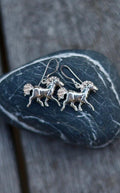 Silver Horse Earrings | 3D Running Horse | Southwest Style | 925 Hook Back | vintage sterling