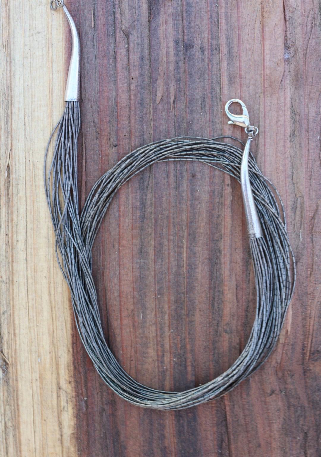 Liquid Silver Multi Strand Sterling Necklace with Lobster Clasp 24.5 Inch
