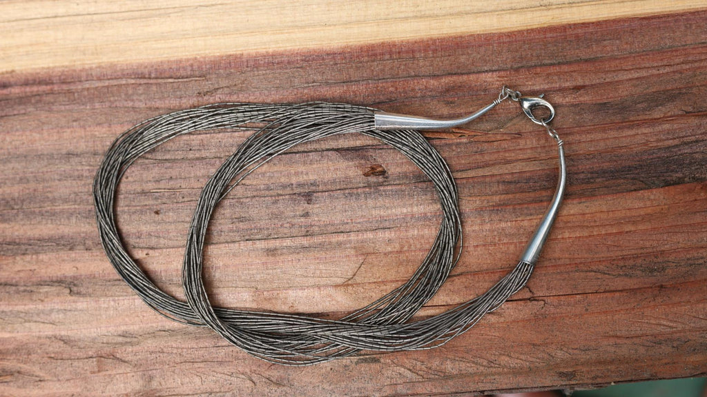 Liquid Silver Multi Strand Sterling Necklace with Lobster Clasp 24.5 Inch