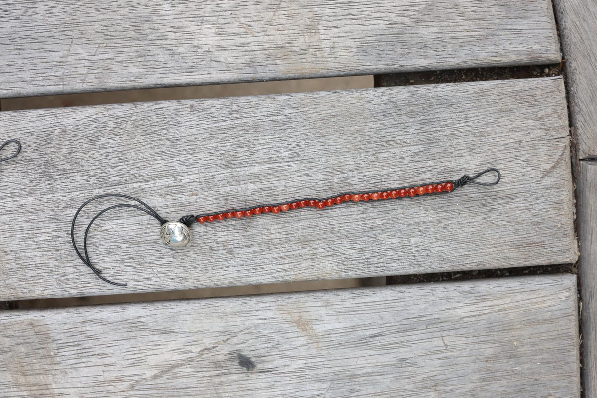 Carnelian Bead Wrap Bracelet Buffalo Concho Southwestern