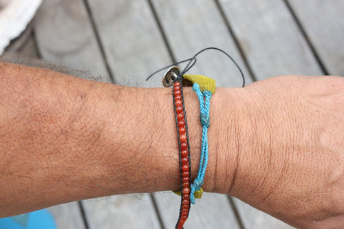 Carnelian Bead Wrap Bracelet Buffalo Concho Southwestern