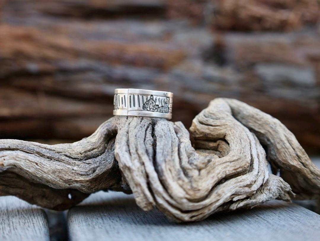 Elaine Becenti Navajo Storyteller Ring Sterling Silver Size 10 Signed