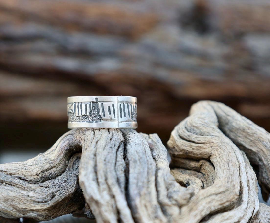 Elaine Becenti Navajo Storyteller Ring Sterling Silver Size 10 Signed