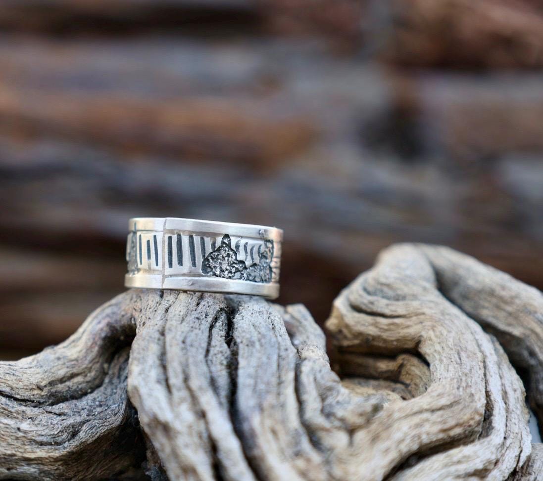 Elaine Becenti Navajo Storyteller Ring Sterling Silver Size 10 Signed