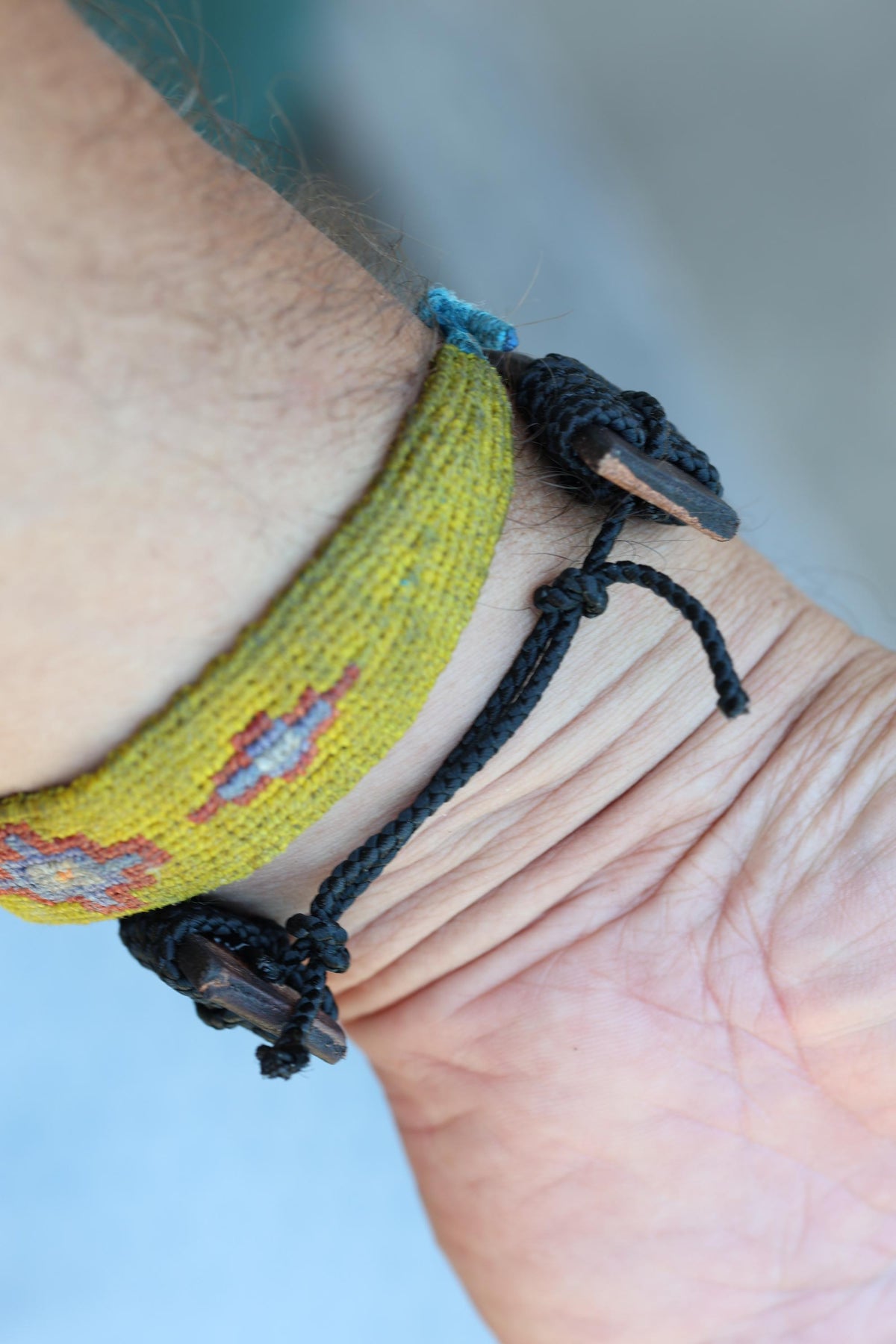 Hand-Dyed Leather Cuff Bracelet with Kingman Turquoise | Southwest Boho Style