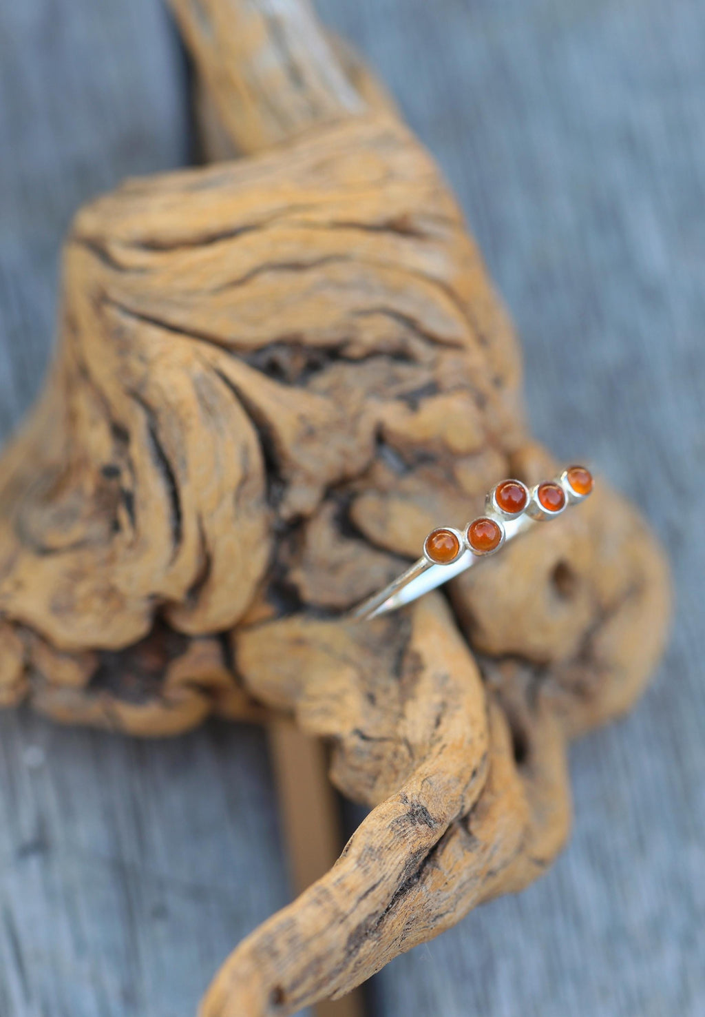 Sterling Silver Southwest Stacking Ring, Turquoise, Onyx, Carnelian Cabochon Band
